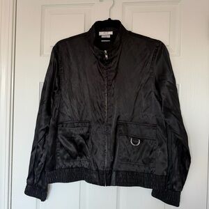 Vintage AGB Byer California Black Bomber Style Jacket Size Petite Extra Large